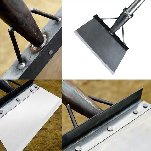 Heavy Duty Garden Cleaning Shovel with 56.5 Inch Adjustable Handle and stainless blade for snow removal and yard work