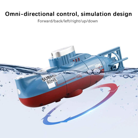 Mini RC Submarine Remote Control Boat with 360 Degree Rotation and Precise 6 Channel Control Electronic Water Toy in water