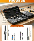 All In One Magnetic Screwdriver Set Saker 66 In 1 Portable Ratcheting Kit open with bits and detachable handle shown
