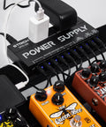 Ten Independent DC Outputs Guitar Pedal Power Supply For Effects with Isolated Rails connected to guitar pedals