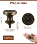 12 Piece Small Drawer Knobs Set Mini Round Cabinet Pulls showing size dimensions and hand holding knobs
