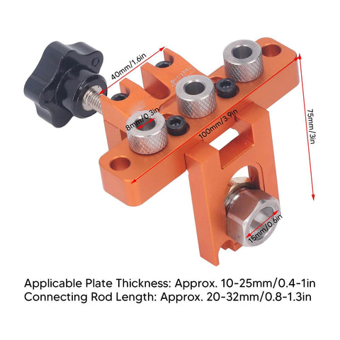 Doweling Jig Drill Kit 3 In 1 Aluminum Alloy Anodized Drilling Locator Puncher for Woodworking and Furniture Assembly