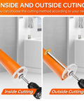 Inside PVC Pipe Cutter Kit With 7 Inch Depth Gauge Adjustable Cutting Tool For Narrow Spaces Installed in Bathroom