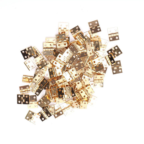 100 Piece Exquisite Mini Retro Metal Hinges Set For DIYers Jewelry Box And Wooden Cabinet Projects With 400 Screws