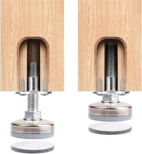 Six Pack Heavy Duty Adjustable Furniture Leveling Feet For Tables Chairs Cabinets And Sofas Precision Threaded Leg Levelers