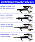Beefed Up Heavy Duty Twenty Piece One Quarter Inch NPT Air Accessory Tool Kit Blow Guns with Safety, Rubber, Tapered Tips