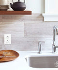 20 Amp GFCI Outlet 125 Volt Tamper Resistant Weather Resistant Receptacle With LED Indicator Lights Pack Of 10 White UL Listed installed on kitchen wall