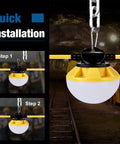 Installation steps for Heavy Duty 50ft LED Construction String Light Pro Grade 50W 6000 Lumens 18AWG Wire Linkable Work Lights.
