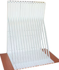 24 Pack Heavy Duty Shelf Brackets Set With Screws White Powder Coat Supports 22 to 26 Inch Deep Shelves Metal L Brackets Stacked