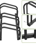 Three Bike Floor Stand For Garage And Home, No Fuss Parking Rack For Indoor Outdoor Storage, Fits 22 To 28 Inch Wheels