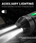 3-72V DC Automotive Test Light Bidirectional Volt Circuit Tester For Car Electrical Troubleshooting, Wider Voltage Range To Check Headlights, Taillights, Fuses, Batteries And Circuits Today, black handheld tester with auxiliary light