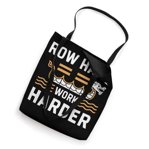 Dragon Boat Racing Tote Bag For Festival Fans And Paddlers, Durable Lightweight Carryall With Bold Water Sports Artwork, Black Design