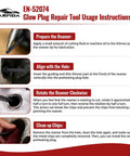 Gearhead Grade Glow Plug Bore Reamer For Duramax 6.6L 3.0L 2.8L Diesel Engines, GM 52074 EN 52074 usage instructions image
