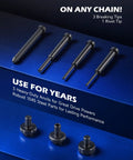 Motorcycle Chain Rivet Tool Kit 20 Piece Set With Blackened C Frame And Pre Press Cap Five Pin Chain Breaker And Cutter components
