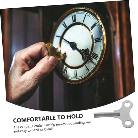 Hand winding clock with Rugged Pro Grade Steel Clock Winding Key For Wall And Alarm Clocks, Handy Repair Tool Built To Last