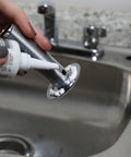 Installation of chrome kitchen sink hole cover that hides unused holes from sprayer or soap dispenser rust resistant