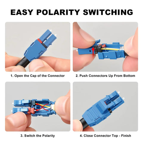 Instructions for Easy Polarity Switching of Single Mode LC To LC Outdoor Armored Fiber Patch Cable 20 Meter OS2.
