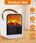 Compact Electric Fireplace Heater For Small Rooms With Real 3D Flame Vibe, PTC Ceramic Heating, sized for bedroom or office.