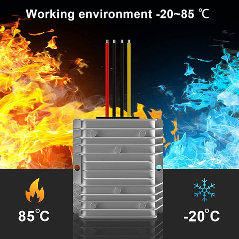 36V Or 48V DC Buck Converter To 24V 20A 480W Voltage Regulator Module in extreme temperatures with fire and ice effects