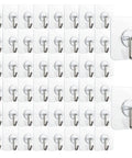Heavy Duty 150 Pack Self Adhesive Wall Hooks Up To 24 Lb Each No Drill No Nails No Damage Transparent Reusable Hooks Displayed