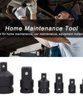 Top Grade 6 Piece Impact Socket Adapter Kit Forged From Chrome Tungsten Steel With Heavy Duty Storage Box Fits 1 4 Inch, 3 8 Inch, 1 2 Inch And 3 4 Inch Drives Perfect Gear For Home Garage Pros Who Need Serious Grit And Reliable Muscle, six black drive adapters for car maintenance
