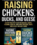 Backyard Poultry Starter Guide Easy 8 Step Plan For Raising Chickens, Ducks, And Geese cover with two book images.