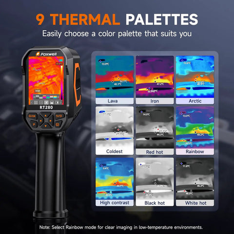 RT280 Thermal Imaging Cam With 320 By 240 LCD Screen TISR Enhanced Resolution From 120 By 90 To 240 By 180 25 Hz handheld cam