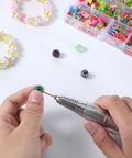 Person using 10 Pack Mini Twist Drill Bit Set 0.6mm To 2.2mm Titanium Coated High Speed Steel Micro Drill Bits for jewelry making