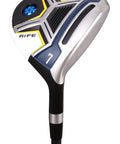 Offset 7 Wood Golf Club Right Hand Senior Flex With Men's Senior Size Black Pro Velvet Grips Dyna Flo Graphite Shaft 7 Head