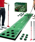Indoor Putting Green Mat Set With Adjustable Putters, 2 Balls, 12 Hole Covers, Golf Training Mat For Home And Office setup