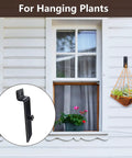 Metal Slatwall Utility Hooks 10 Pack Set Heavy Duty Slatwall Hangers attached to wall for hanging plant next to window