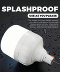 Close-up of waterproof 800 Lumen LED Camping Lanterns with Rechargeable Batteries on wet surface for outdoor use.