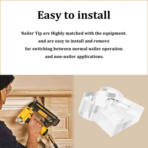 DeWalt Nailer Tip Replacement No Mar Kit Five Pack for BCN680D1 DCN680B DCN680D1 DCN681B in use, showcasing easy installation.
