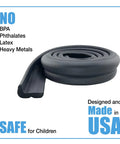 Hearth Cushion For Kid Safe Fireplace Edges And Corners, 8.33 Feet Of Soft High Density Foam Padding, Black, Made In USA