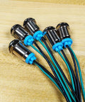 Five Pack 10mm Waterproof LED Indicator Lights Set For 3V To 9V DC With Wires 20mA 0.5W Metal Indicator Lamps In Red Orange Blue Green White For DIY Projects And Gearhead Automotive Electronics, stainless steel body