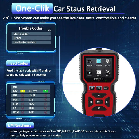 Must Have OBD2 Scanner Diagnostic Tool With Check Engine Code Reader And Reset Battery Voltage Tester Modes Six And Eight