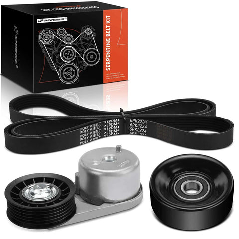 Serpentine Belt Drive Kit With Tensioner And Idler Pulley For Ford Mustang 2005 2010 V6 4.0L Easy Install Replacement Belt Kit