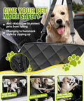 Waterproof Nonslip Pup Car Seat Cover With 600D Oxford Cloth And TPU Liner Hammock Backseat Protector installed in car with dog