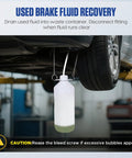 Used brake fluid recovery with 1L waste oil bottle from 3L Brake Bleed Kit With Manual Brake Bleeder Vacuum Pump Includes 1L Waste Oil Bottle