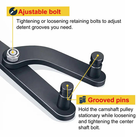 Pro Grade Crank Pulley Harmonic Damper Holding Tool Set with adjustable bolt and grooved pins for 22RE 2RZ 3RZ engines