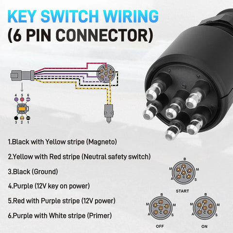 Wiring diagram for Boat Ignition Switch With Two Keys And Safety Lanyard For OMC Johnson Evinrude 40-200HP
