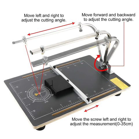 Hot Wire Foam Cutter For DIY Pros 110V Tabletop Thermocut Cutting Machine 30W adjustable angles on guide rail