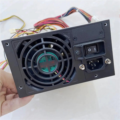 Rock Solid Heavy Duty Industrial Control And Computer Power Supply For Medical Equipment Built Like A Tank EpcsA 500P Model back view with fan and power switch.
