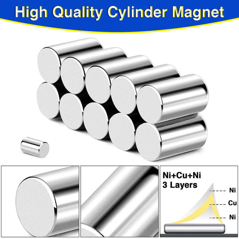 Ten Pack Powerful Cylinder Magnets For Crafts And Do It Yourself Projects Small Yet Mighty Rod Magnets For Whiteboards Fridges Stickers And Lifter Fasteners Rare Earth Multi Use Magnets For Everyday Use.