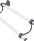 Top-Notch Solid Brass 24 Inch Double Towel Bar From Clearview Collection Matte Gray Finish With Concealed Mounting Hardware