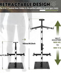 Heavy Duty Steel Tactical Gear Stand Holds Up To 100 Lbs Freestanding Display Rack Adjustable Height Diagram