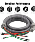 Half Inch AC Whip Assembly Kit Four Foot With Terminal Non Metallic Liquid Tight Conduit And 10/3 THHN Wire for outdoor HVAC use