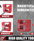 Red magnetizer and demagnetizer tool for 124 Piece Magnetic Screwdriver Set With Ratcheting Handles