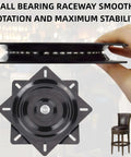 Heavy Duty Bar Stool Swivel Plate 6 Inch With Solid Ring Ball Bearings 400 Lbs Capacity Replacement Seat Parts