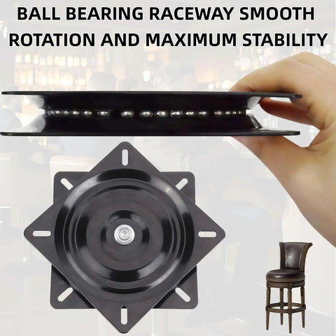Heavy Duty Bar Stool Swivel Plate 6 Inch With Solid Ring Ball Bearings 400 Lbs Capacity Replacement Seat Parts